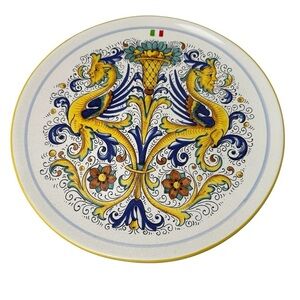 Deruta Plate Raffaellesco DRAGON GRIFFIN Platter Charger 13.5" HandPainted Italy